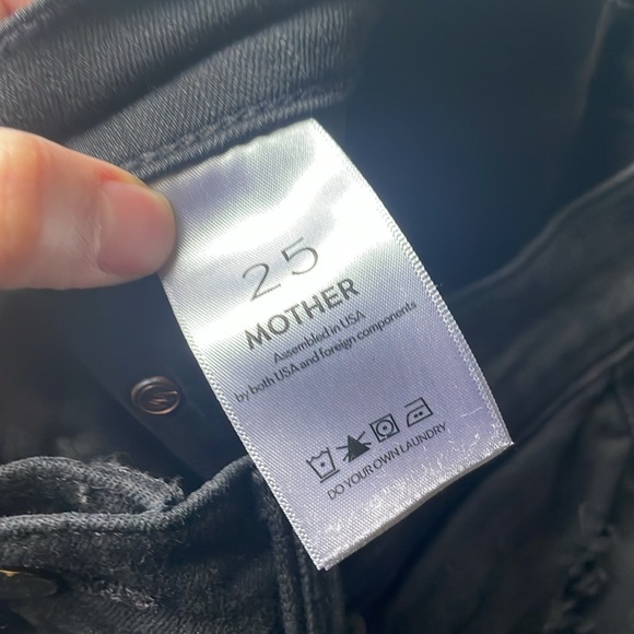 Mother Denim High Waisted Rider Ankle Guilty Black Distressed - Picture 2 of 6